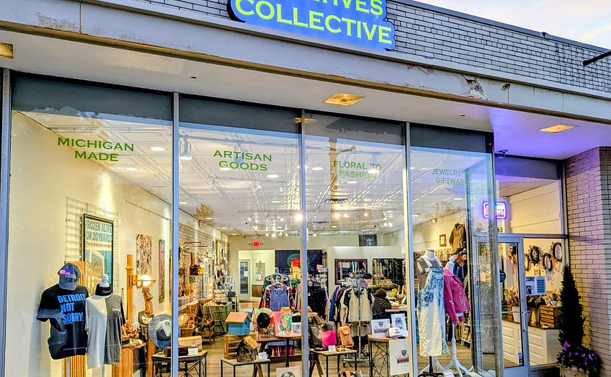 Front entrance of The Creatives Colletive, located on Woodward Ave. in downtown Ferndale, MI
