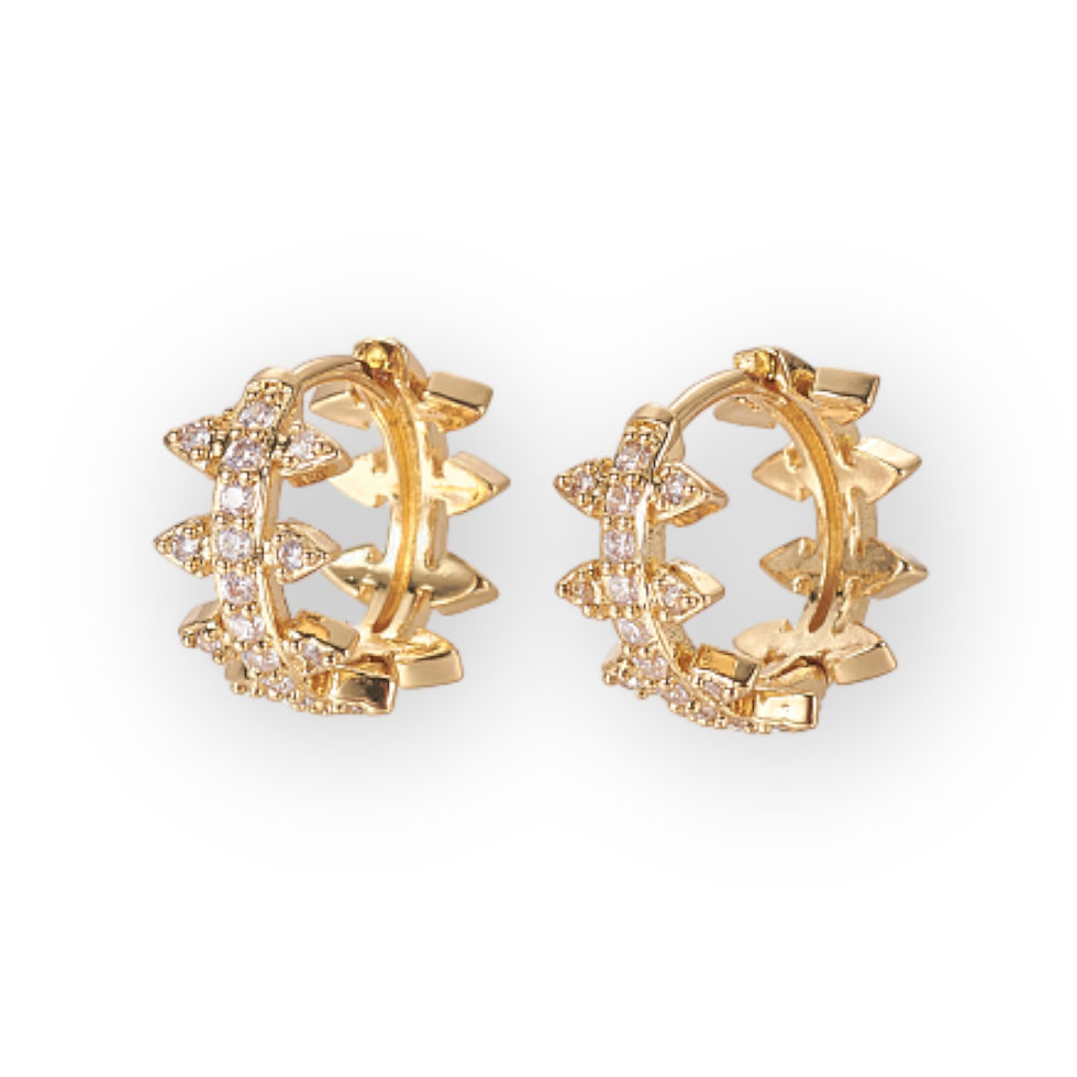 GOLDENE OHRCREOLEN MIT ZACKENFORM UND ZIRKONIA