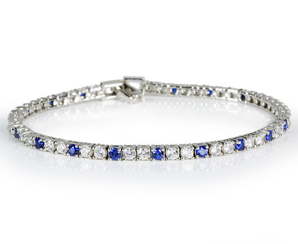 Tennisarmband Kate mit weiß blauen Swarovski-Steinen