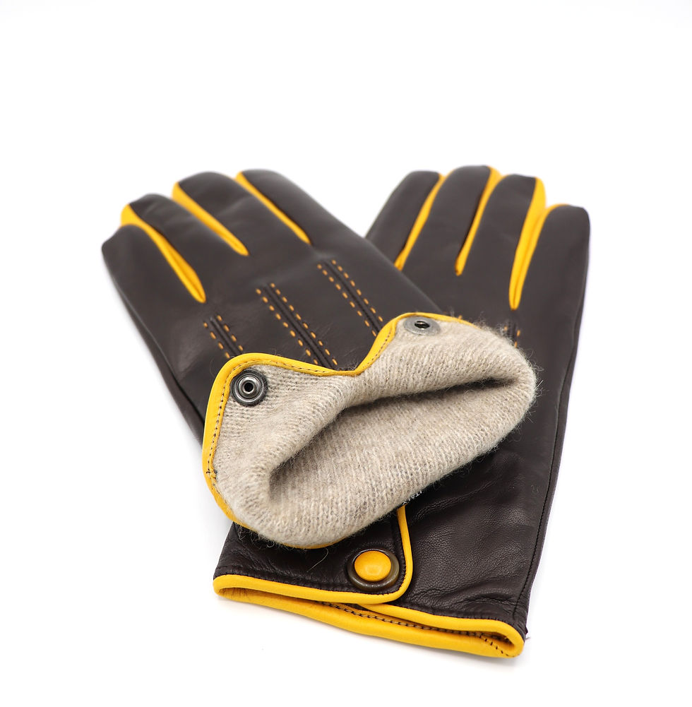 Miniature : Guanti in pelle di capretto con bottoncino