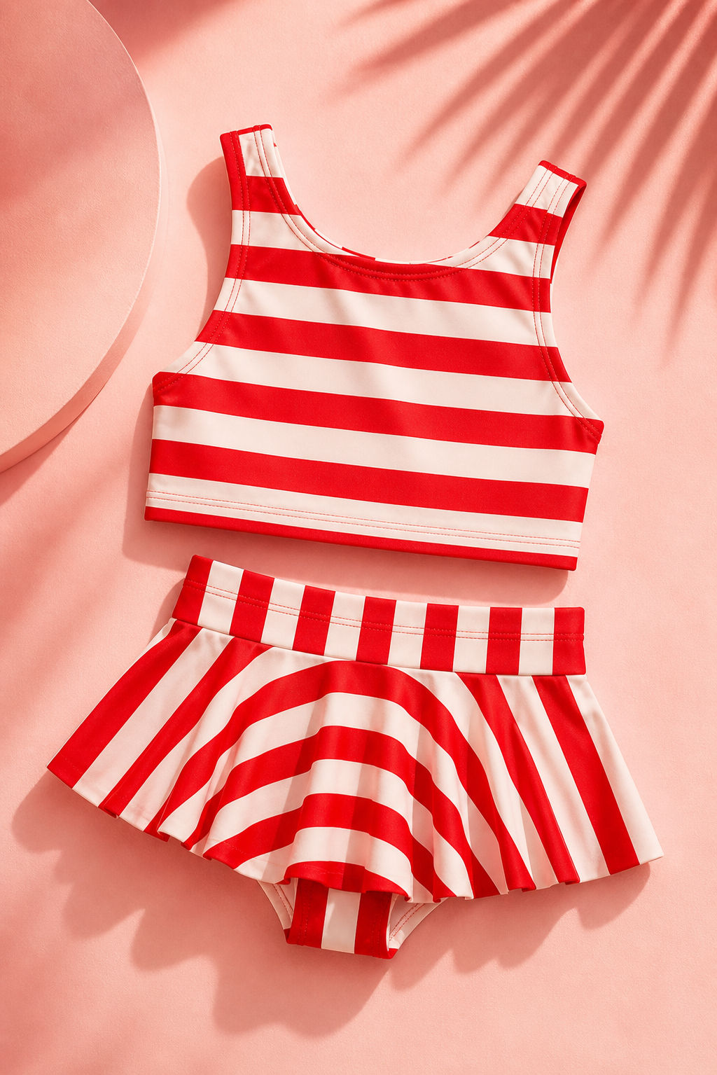 Two-Piece Cherry Back Skirted Swimsuit