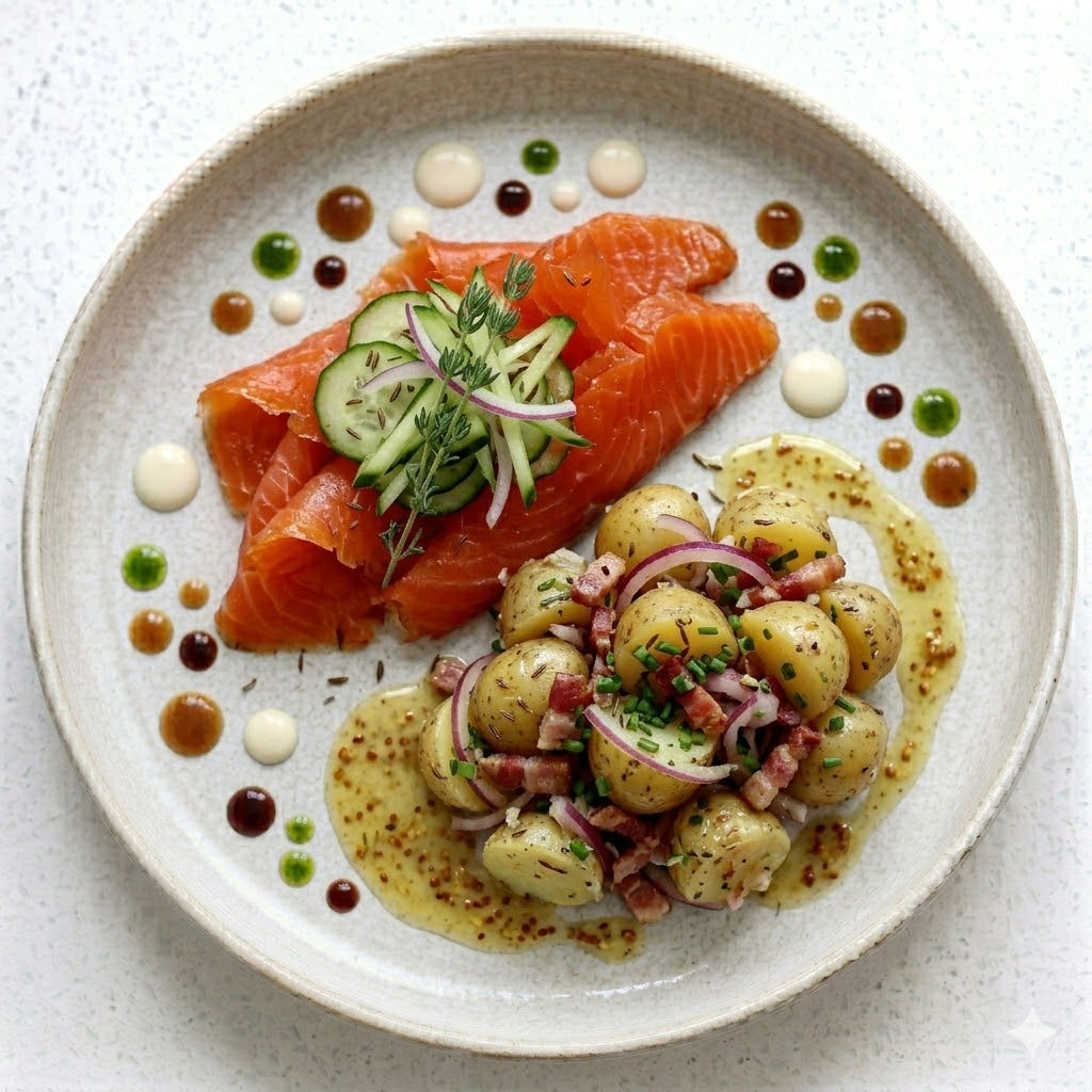 FREITAG: Geräucherter Lachs Grammatur 460g Eiweiß 35 g Kalorien 470 kcal Kohlen