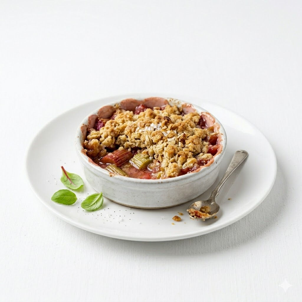 Rhabarber Crumble I Kalorien 320 kcal I Protein 4 g