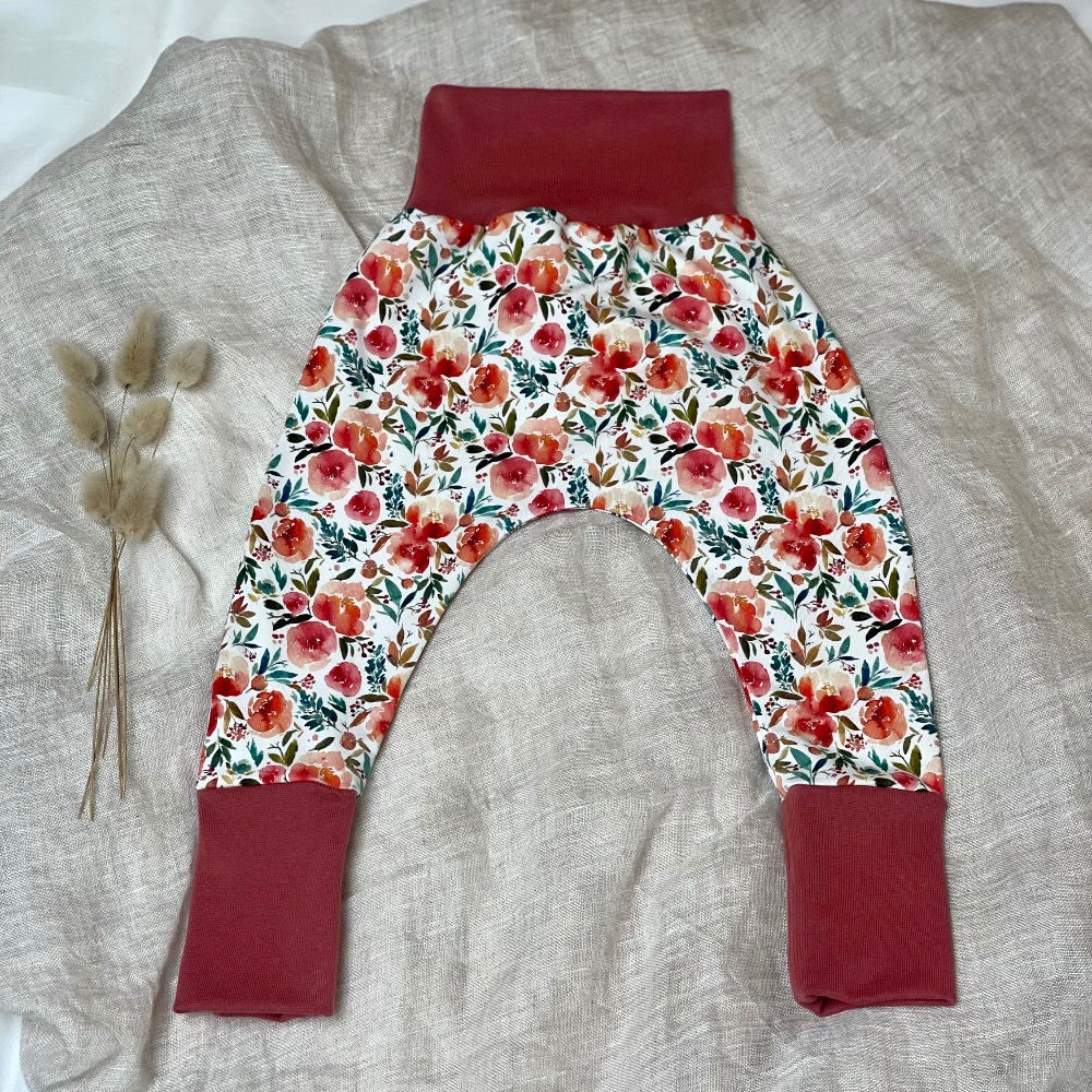 Pantalon évolutif pour enfants à motifs coquelicots en fleurs