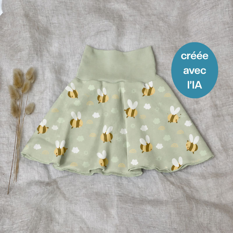 Jupe évolutive pour enfants à motif Green bee
