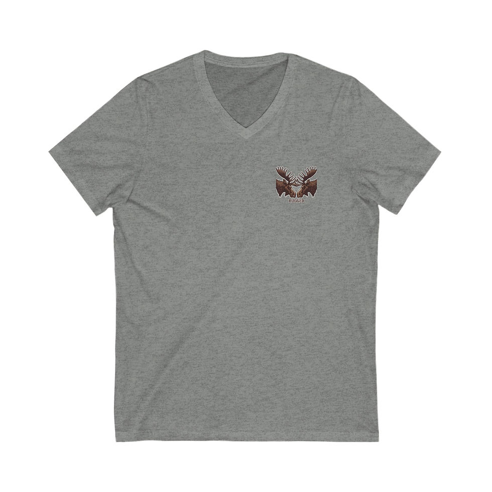 Thumbnail: Unisex V-Neck Tee - Color Rugged Moose