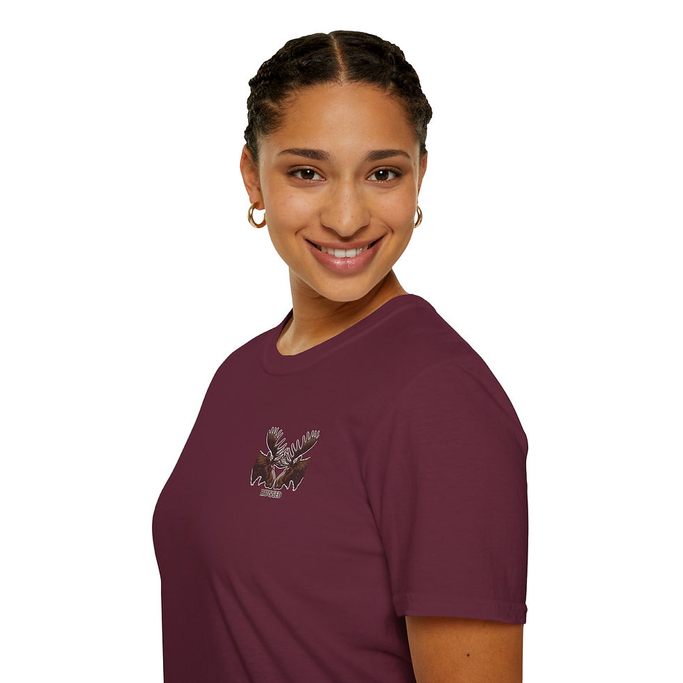 Thumbnail: Unisex Softstyle Hiking T-Shirt - Color Rugged Moose