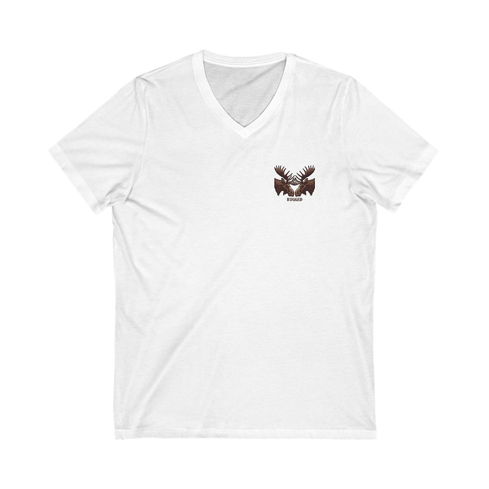 Thumbnail: Unisex V-Neck Tee - Color Rugged Moose