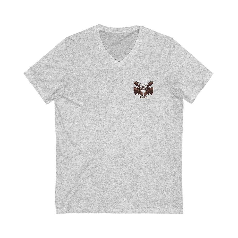 Thumbnail: Unisex V-Neck Tee - Color Rugged Moose