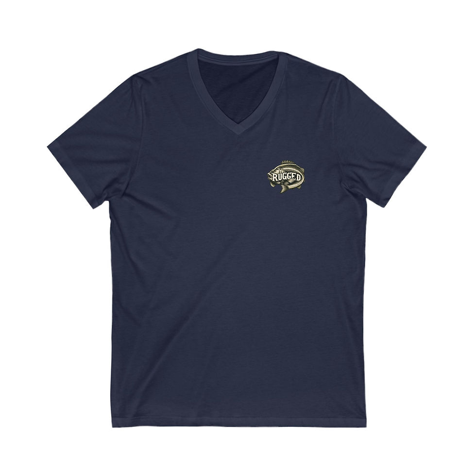 Thumbnail: Unisex V-Neck Tee - Bass Fishing Rugged