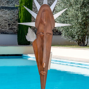 New-York Lady 130 x 60 cm (Acier patiné / Inox)