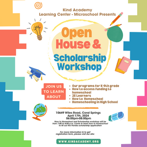 Kind Coral Springs Open House & Florida Scholarship Workshop