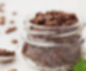 Body scrub made from groudn coffee in jar