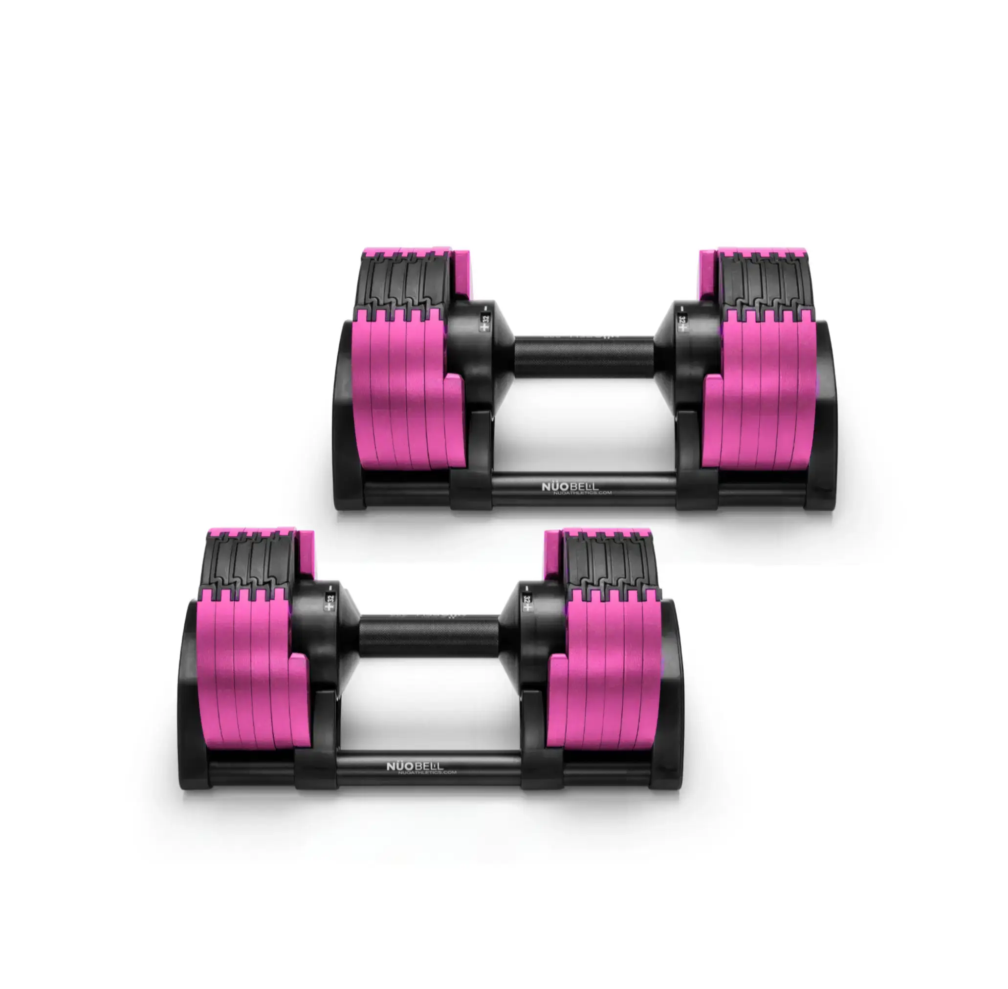 זוג משקולות אוניברסליות מתכווננות NÜOBELL® PRINCESS PINK BLACK 20 KG (מקורי)