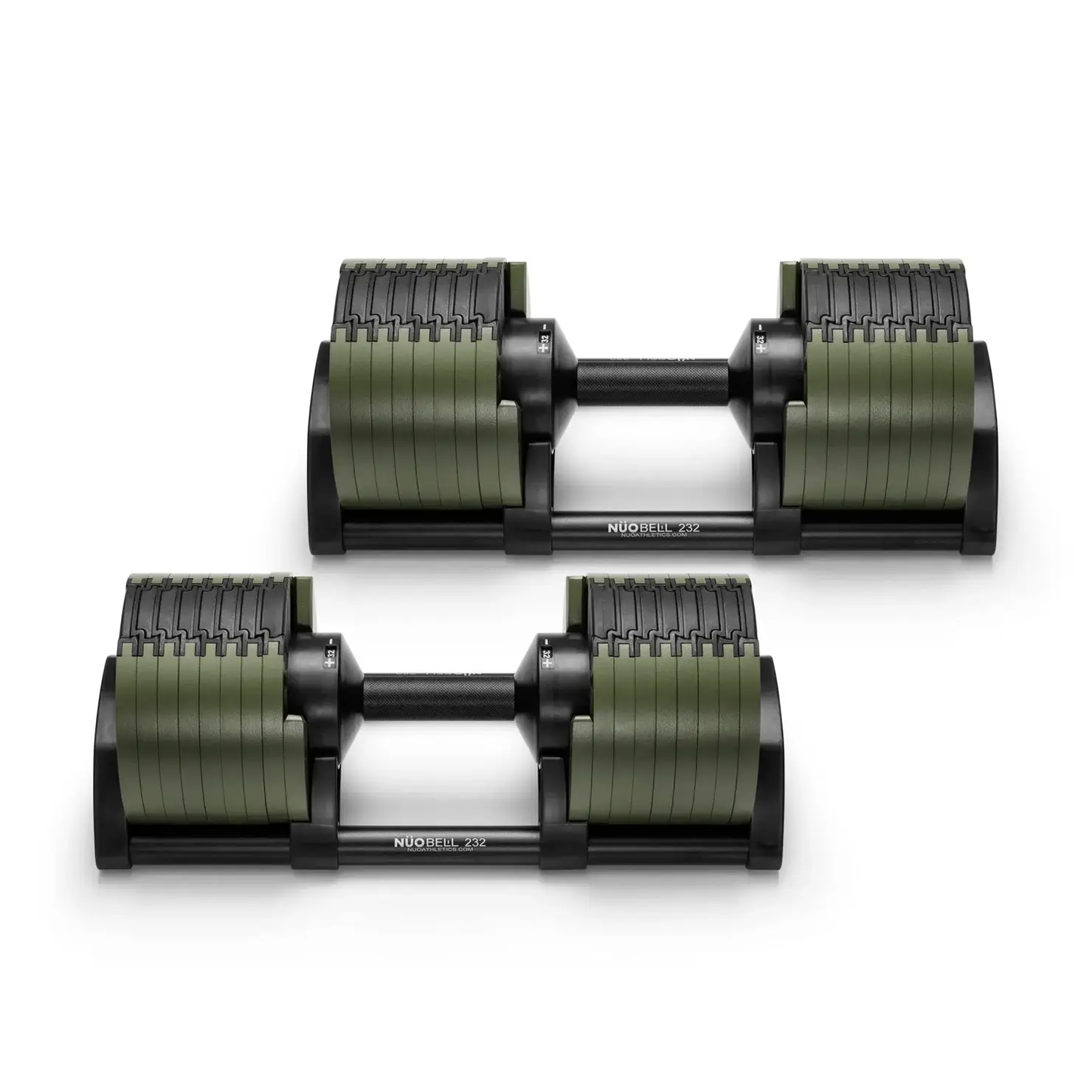 זוג משקולות אוניברסליות NÜOBELL Classic 32 בגימור ירוק-שחור