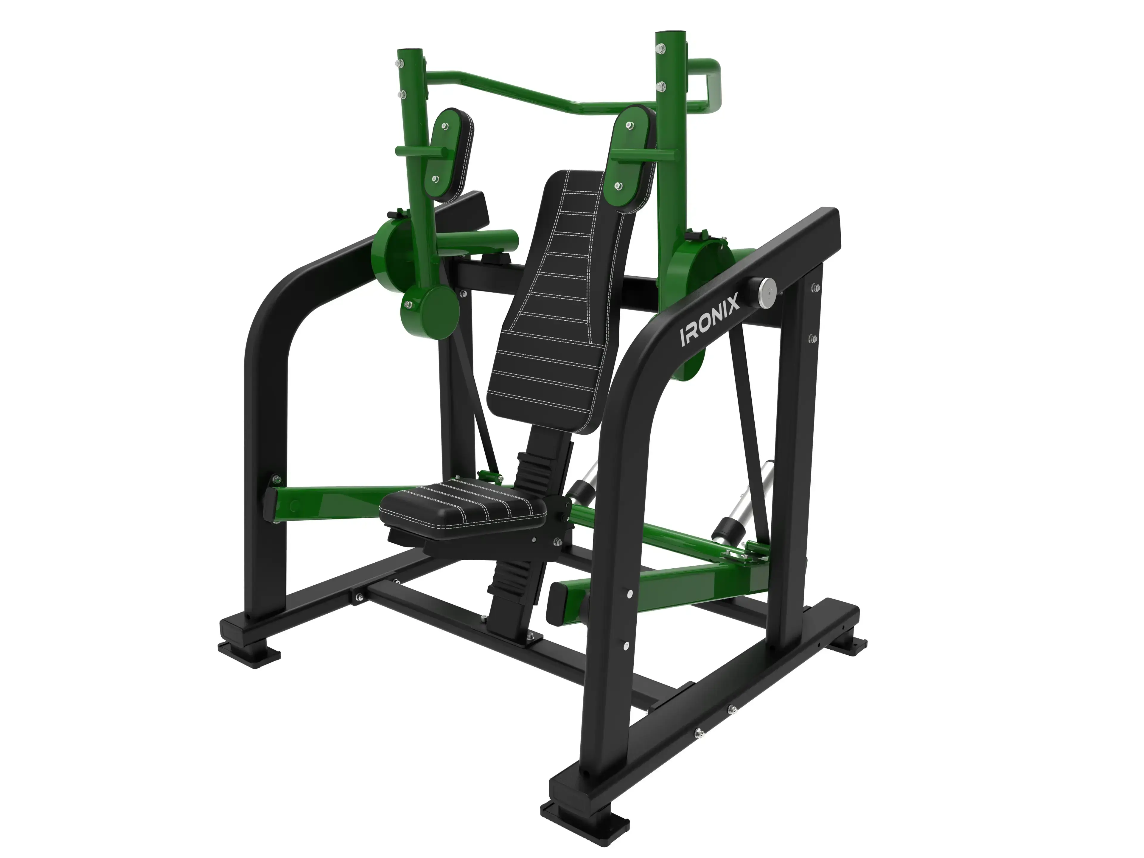 IRONIX® MaxPump 8142 – מכונת לחיצת חזה בישיבה עם מושב תפור כפול (Plate Loaded)
