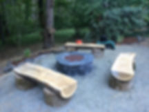Outdoor benches and paver firepit