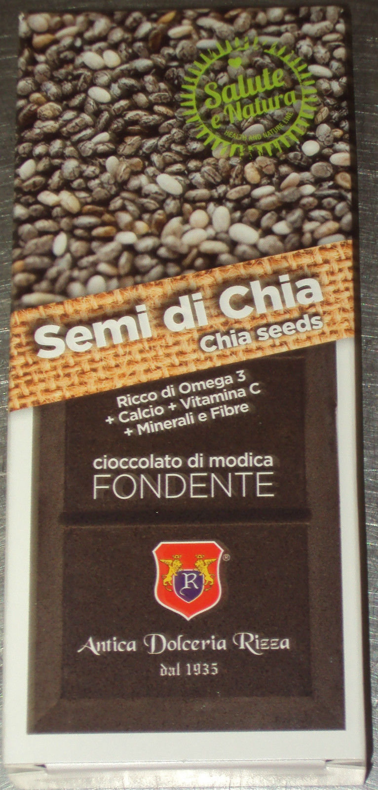 CIOCCOLATO DI MODICA SEMI DICHIA OMEGA 3 VITAMINA C + CALCIO + FIBRE  SICILIA 60G | siciliachegusto