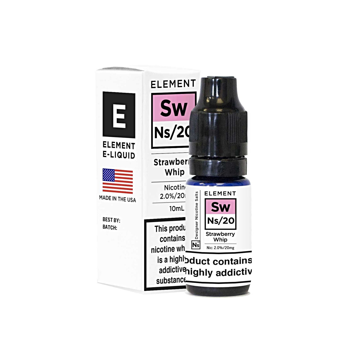 Strawberry Whip NS20 Designer Nicotine Salt by Element E Liquid