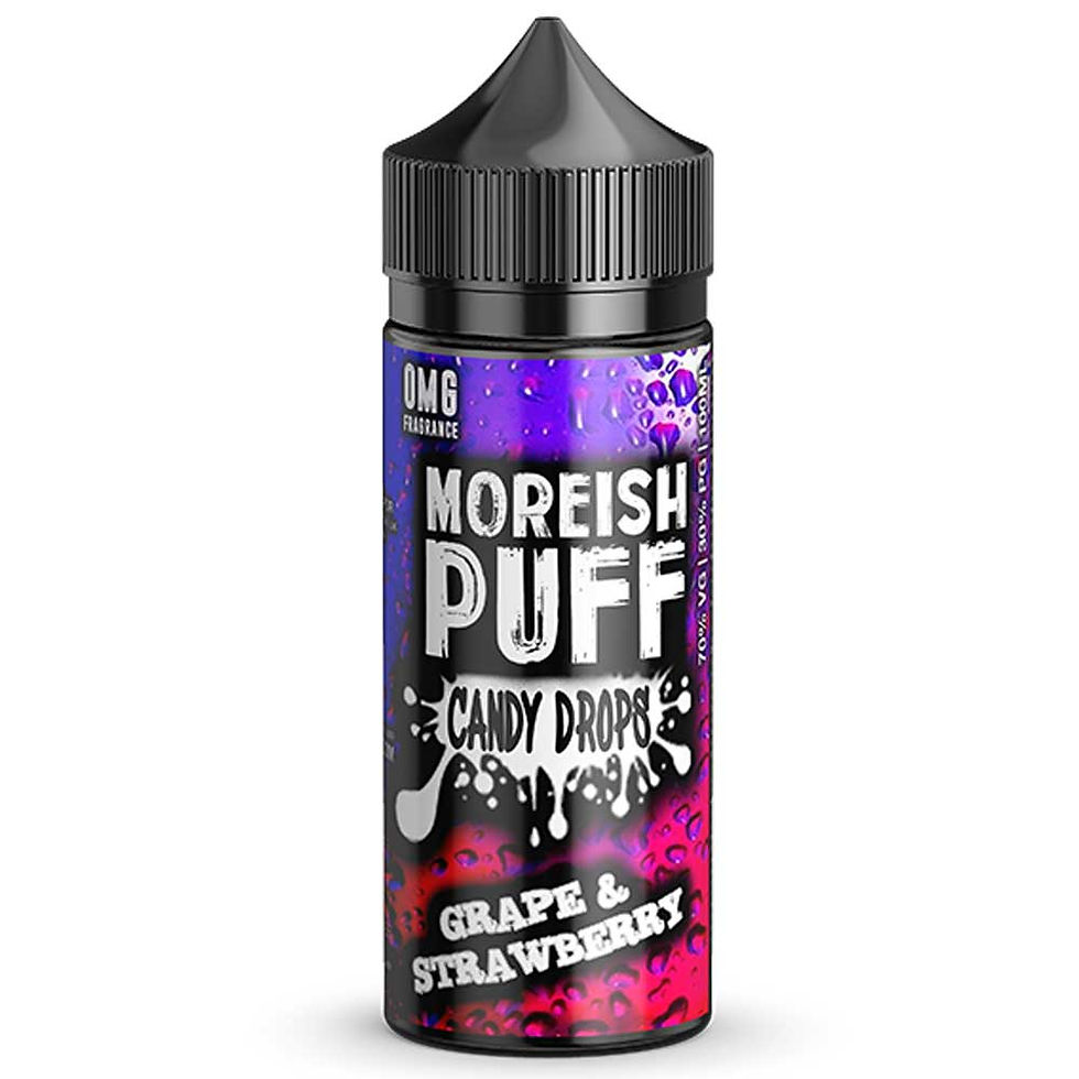 Grape & Strawberry Candy Drops by Moreish Puff E Liquid 120ml Shortfill