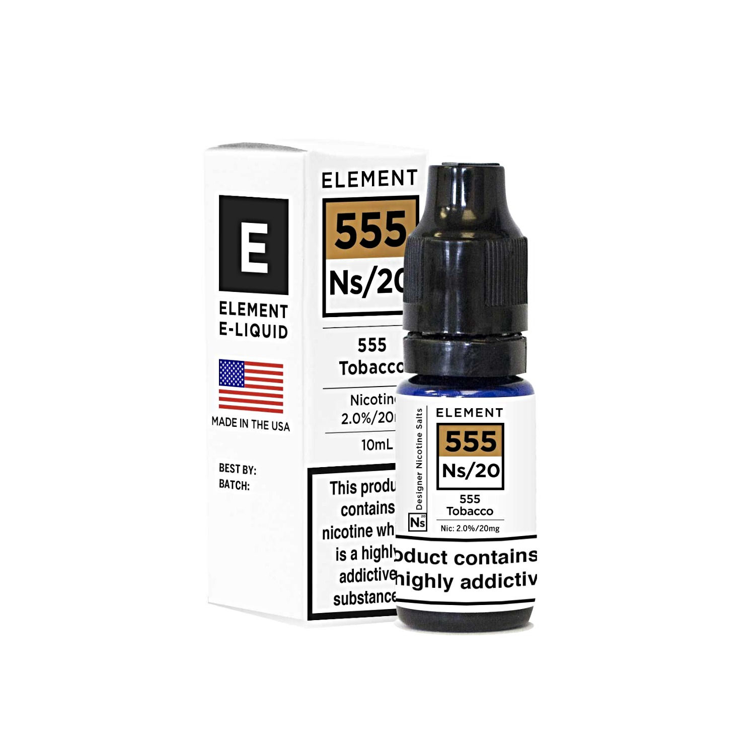 555 Tobacco NS20 Designer Nicotine Salt by Element E Liquid