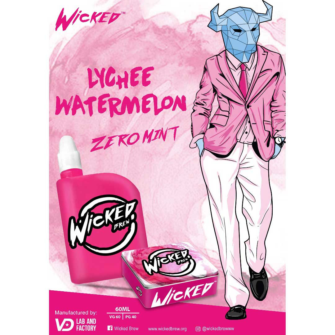 Lychee Watermelon by Wicked Brew E Liquid 60ml Shortfill