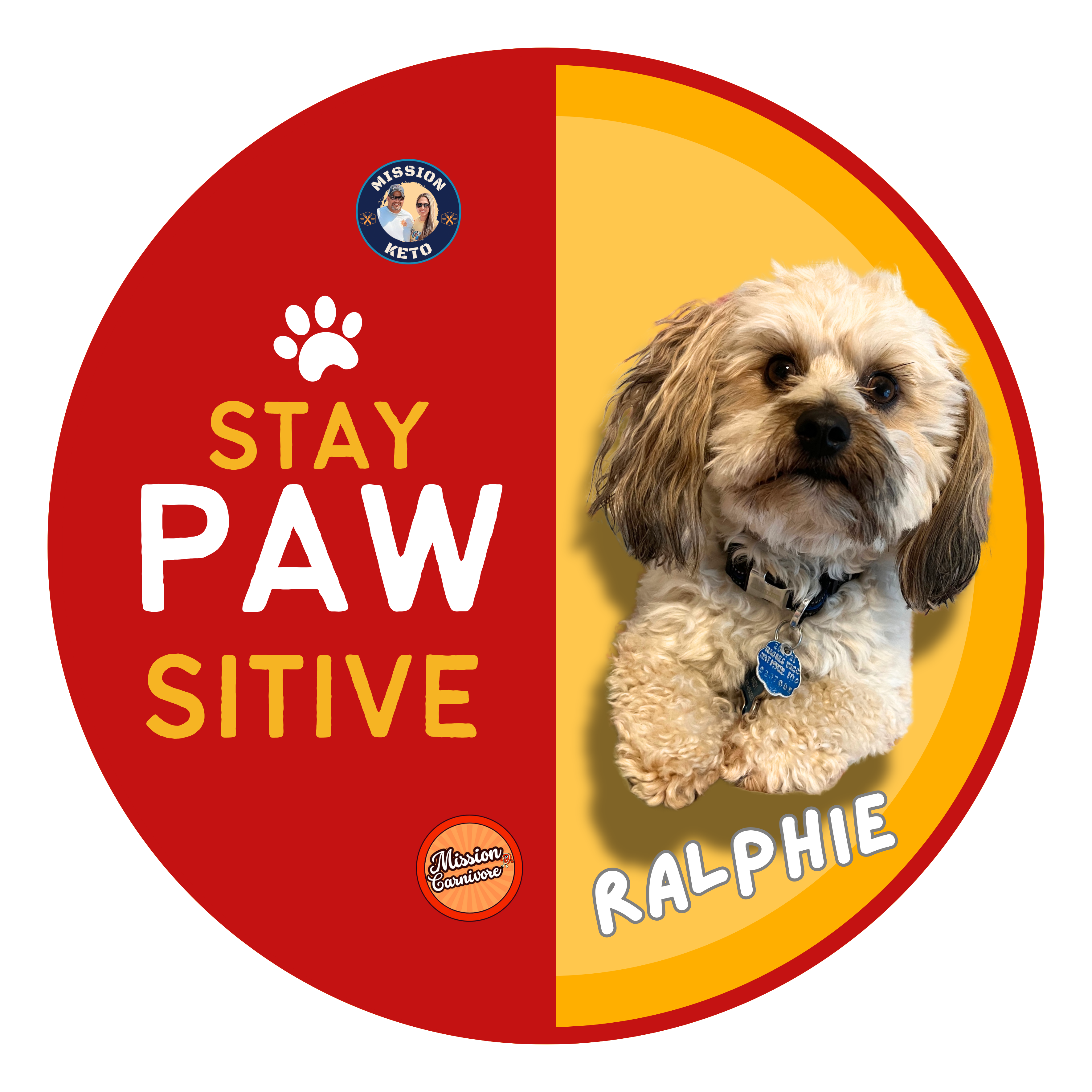 Stay Pawsitive Ralphie the Dog Sticker