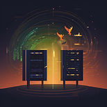 an dark image of data migration from one system to the next.jpg