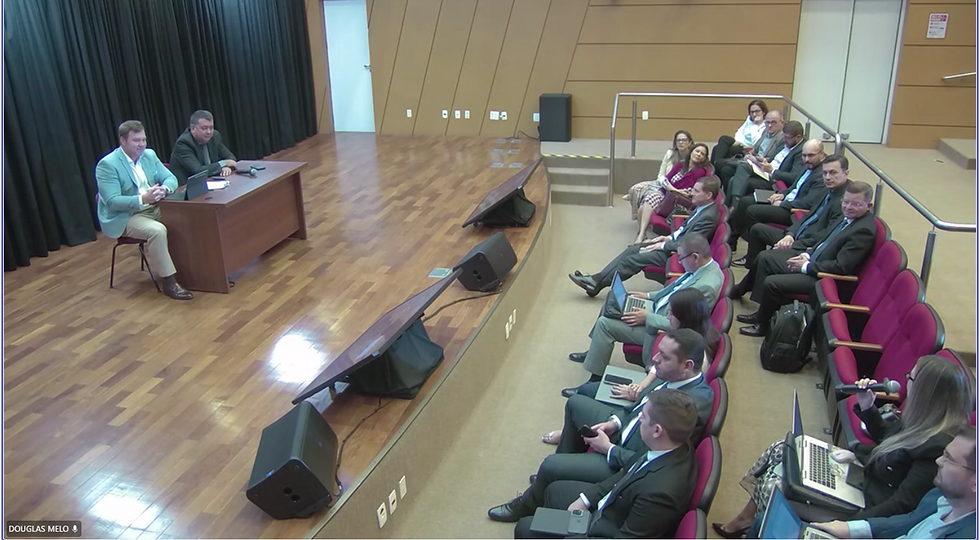 Eduardo Cardoso do TJSC e Eduado Codo do TJMG conduziram a 1ª reunião do CPAOF.