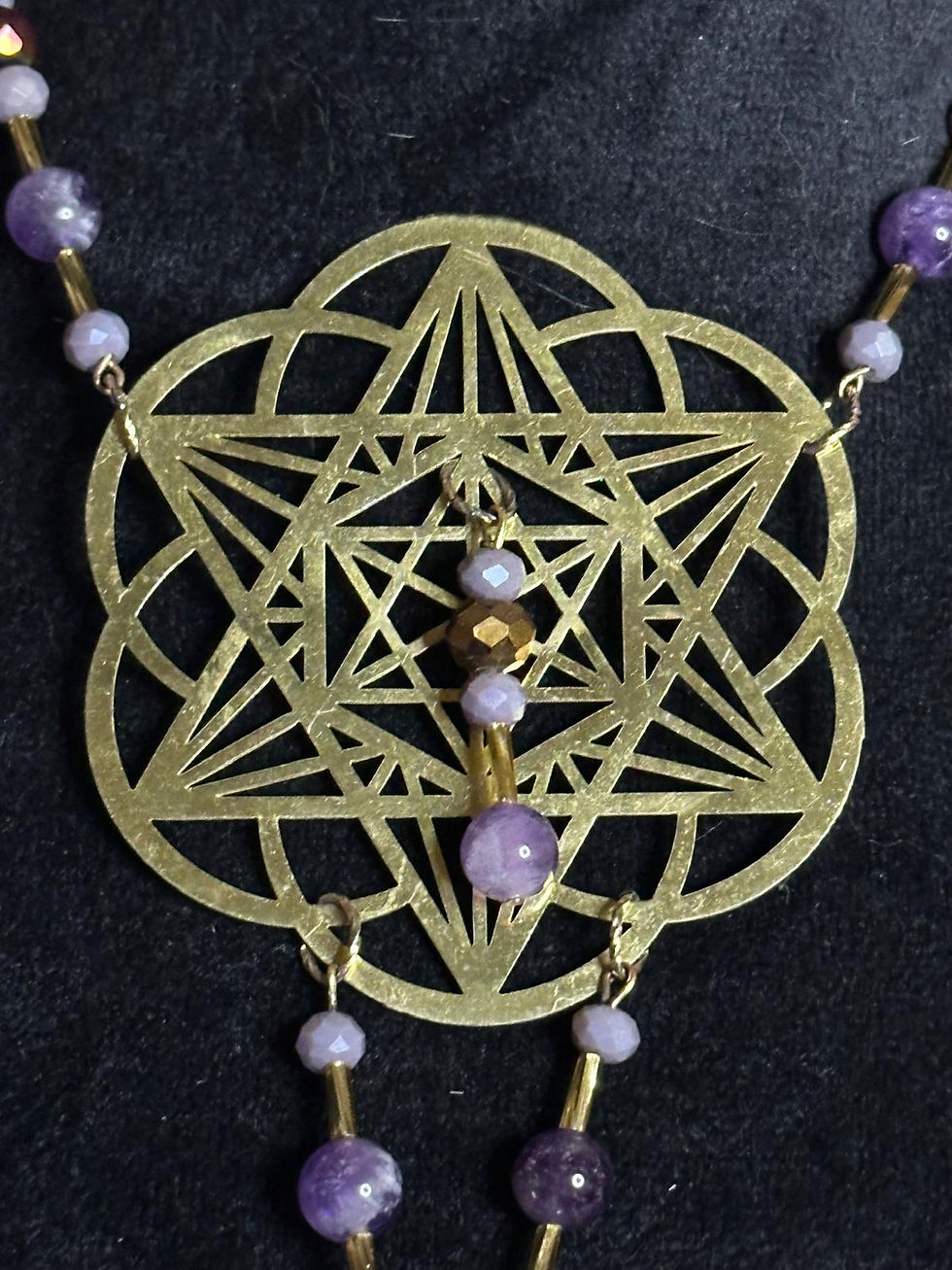 Thumbnail: Amethyst Pendant and  Metatron's Cube Body Grid Activation