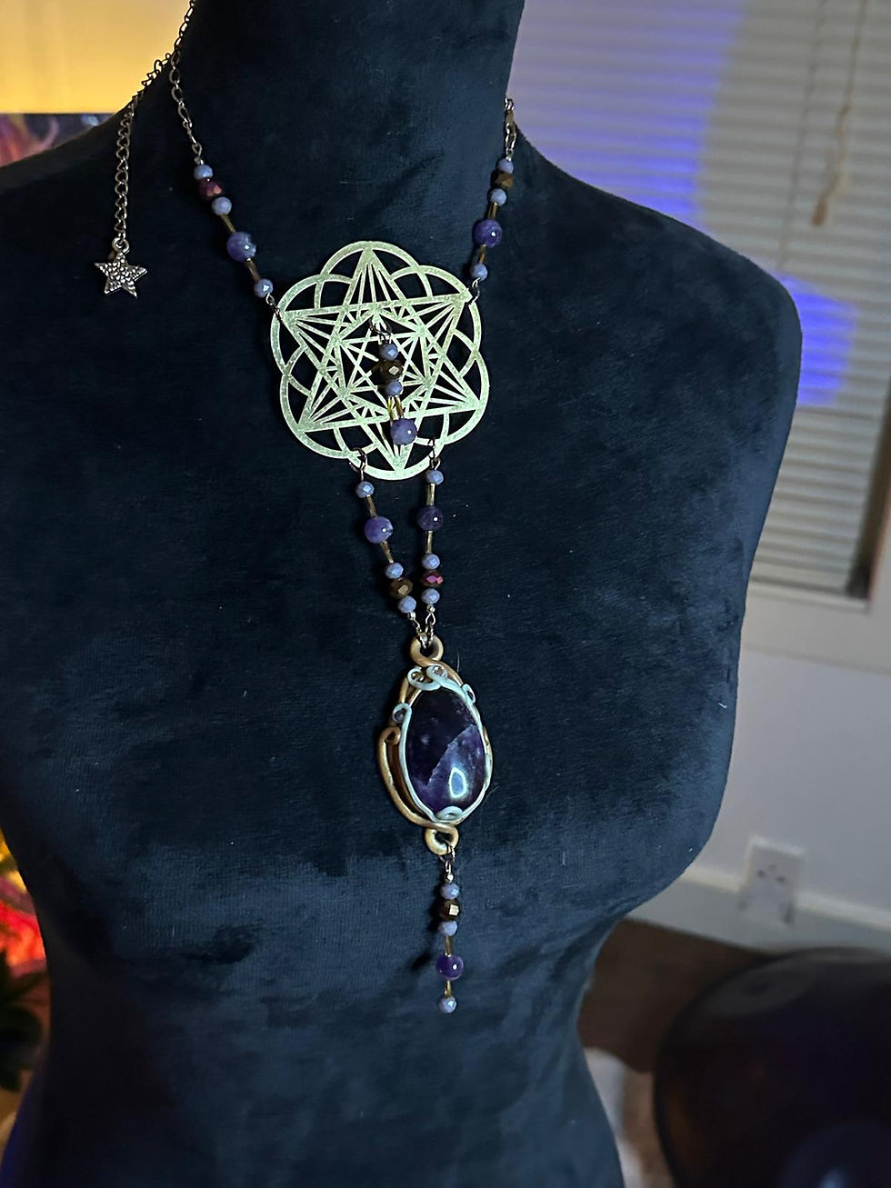 Thumbnail: Amethyst Pendant and  Metatron's Cube Body Grid Activation