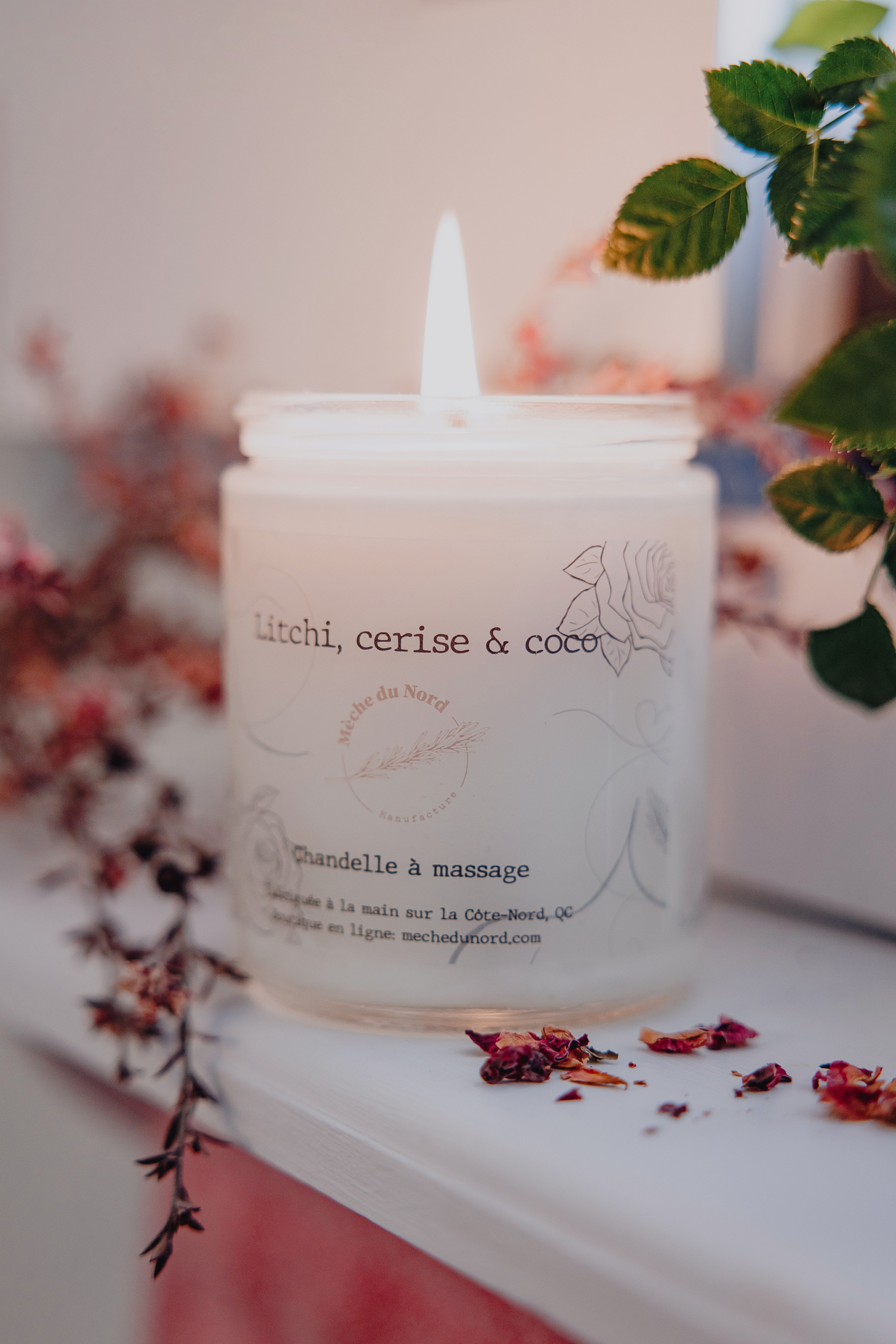 Chandelle à massage - Litchi, cerise & coco