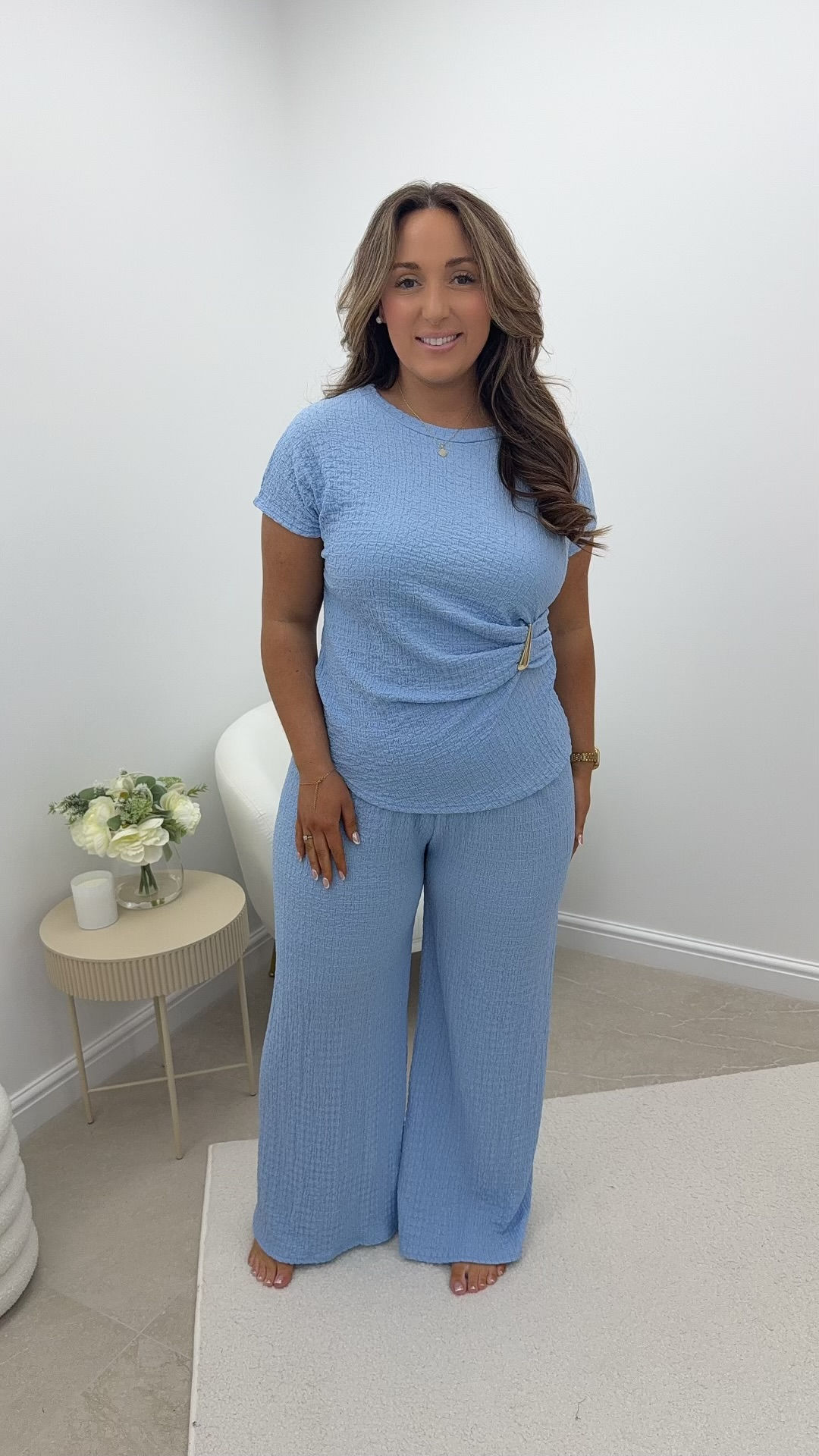 Tavern Waffle Buckle Two Piece Set Baby Blue