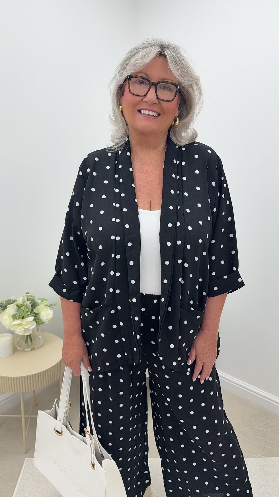 Thumbnail: Dottie 2 Piece Palazzo Set Polka Black