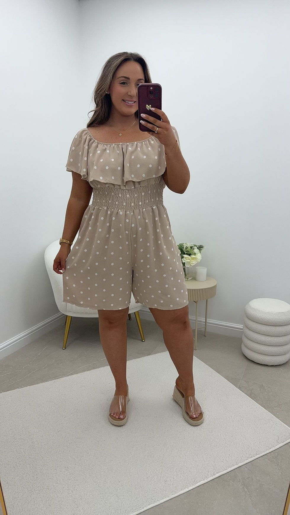 Thumbnail: Kia 3 Way Magic Playsuit Polkadot Light Beige