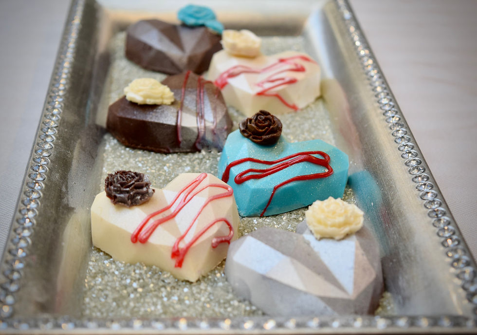 Cake-filled Chocolate Hearts