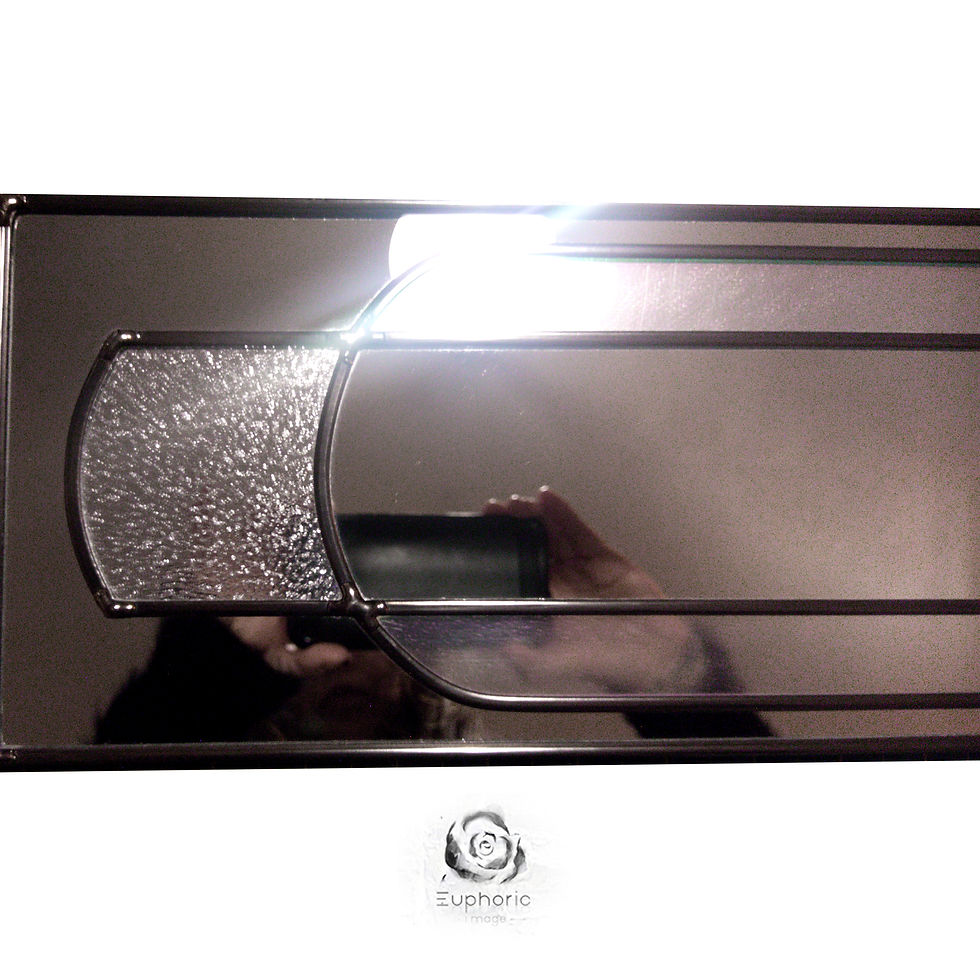 Thumbnail: Slim Celtic Wall Mirror – Satin Brown Detail 16 x 46 cm