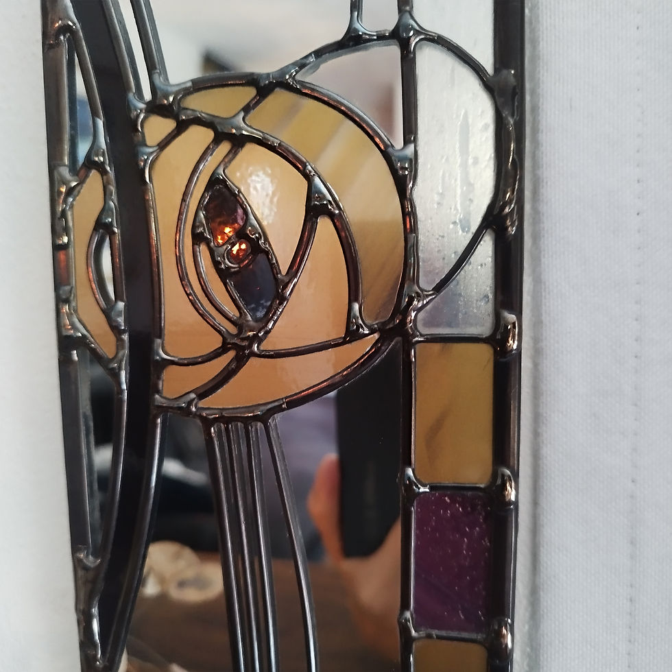 Thumbnail: Gold rose mirror close-up