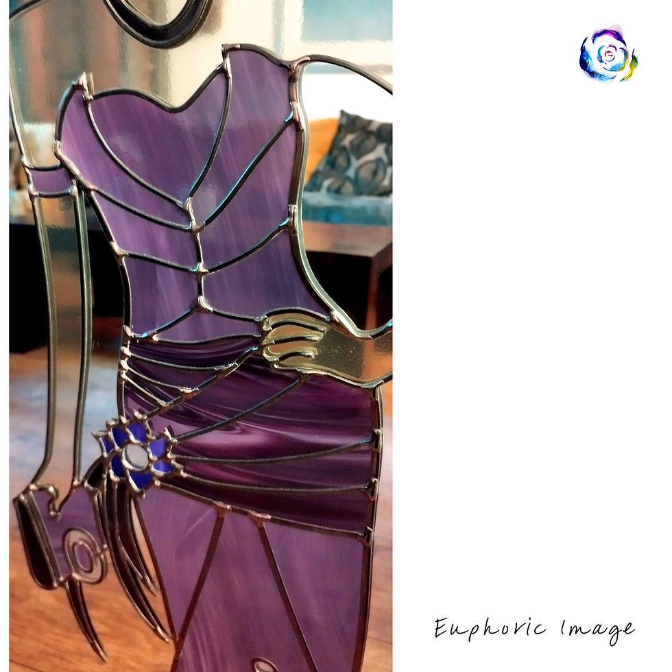 Thumbnail: Stained Glass Art Deco Mirror - Lady in Purple Design