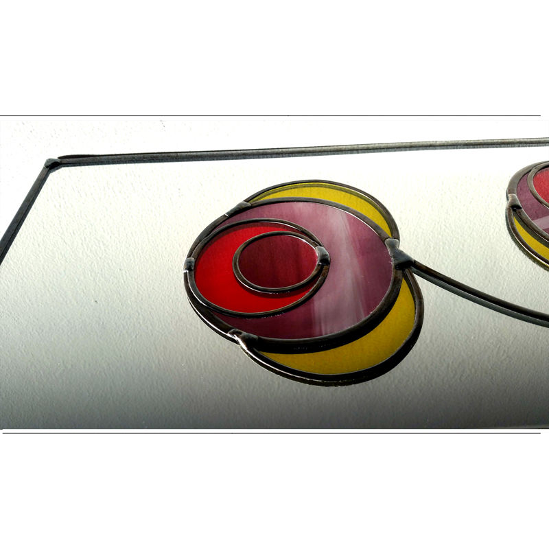 Thumbnail: Stained Glass Floral Mirror - Multicoloured - Handmade 