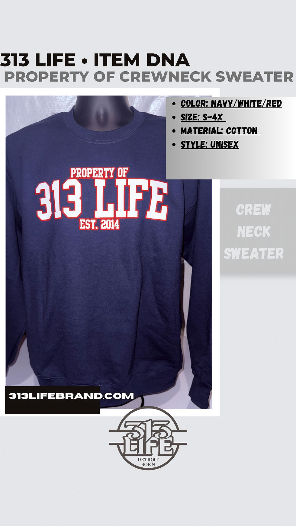 Thumbnail: 313 LIFE Property Of Crewneck Sweater
