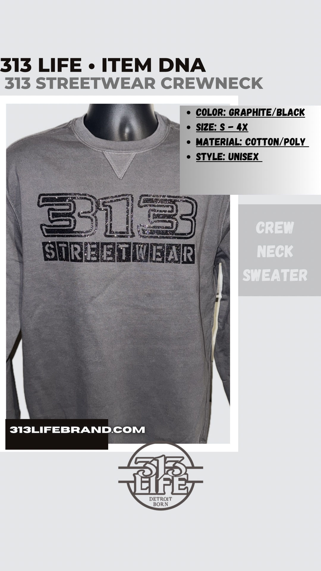 313 LIFE Streetwear Crewneck Sweater