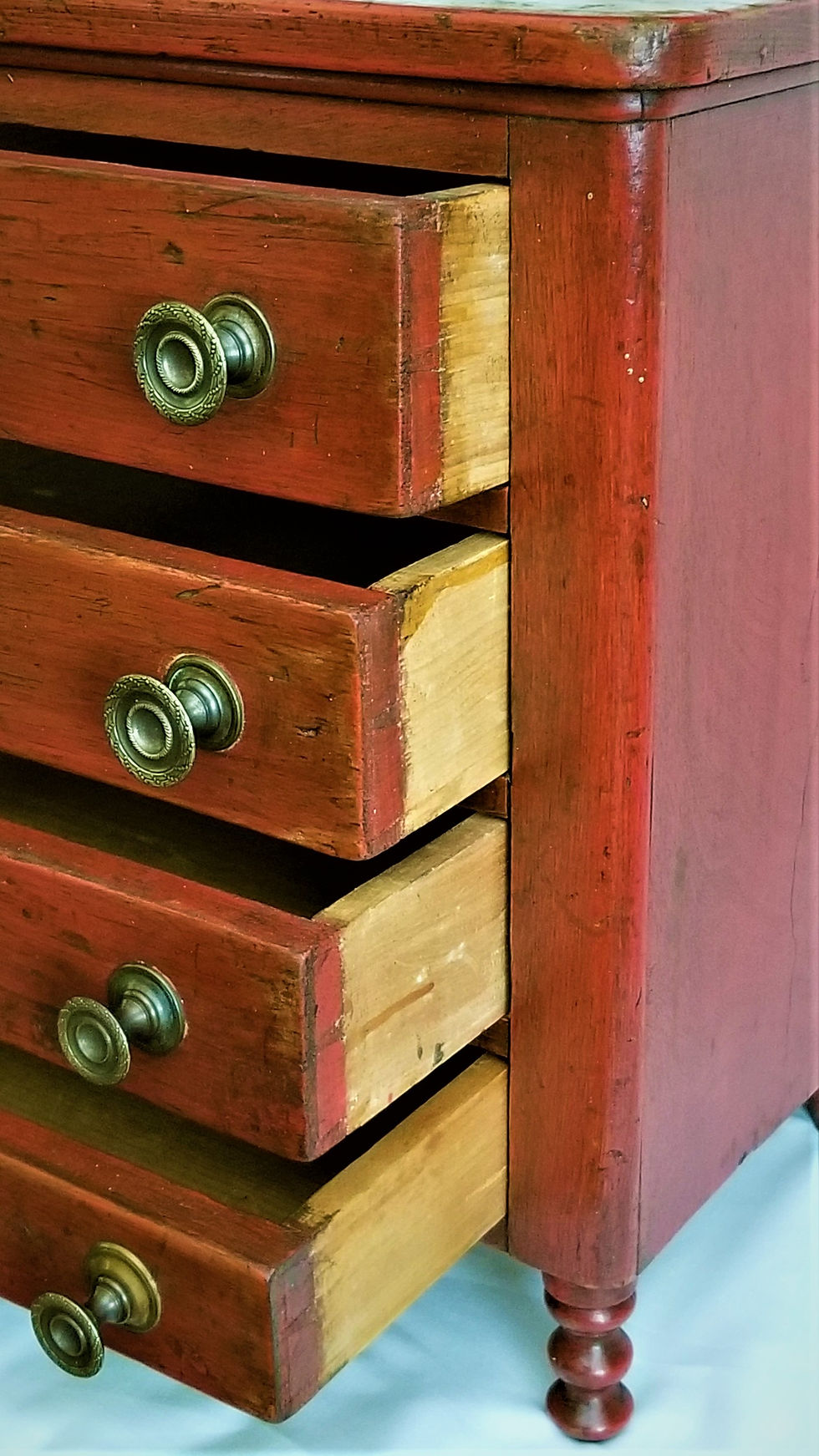 Thumbnail: Circa mid 1800 Sheraton miniature chest, walnut, 16.5" tall