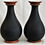 Thumbnail: Pr porcelain VASES, Neoclassical, Vieux Old Paris, Pompeian Red, matte Black,13"