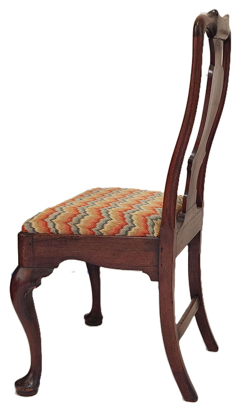 Thumbnail: Queen Anne, Set 4 Side Chairs, c1730, Walnut, Cabriole, Pad Ft, England, 39"