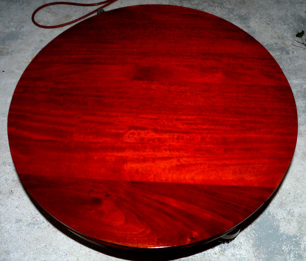Thumbnail: Center TABLE, Foyer, Classical Empire, Mahogany, Rswd Band Inlay, 35" dia, c1830