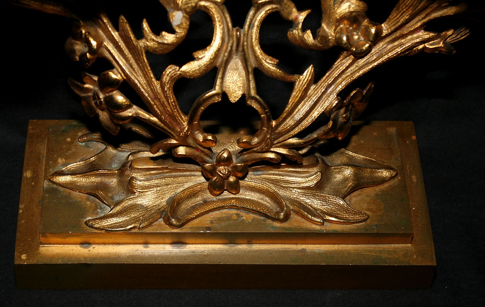 Thumbnail: Pr Candelabra, girandole set, Hooper, Boston, c1858, heavy brass, 16"t, Rococo