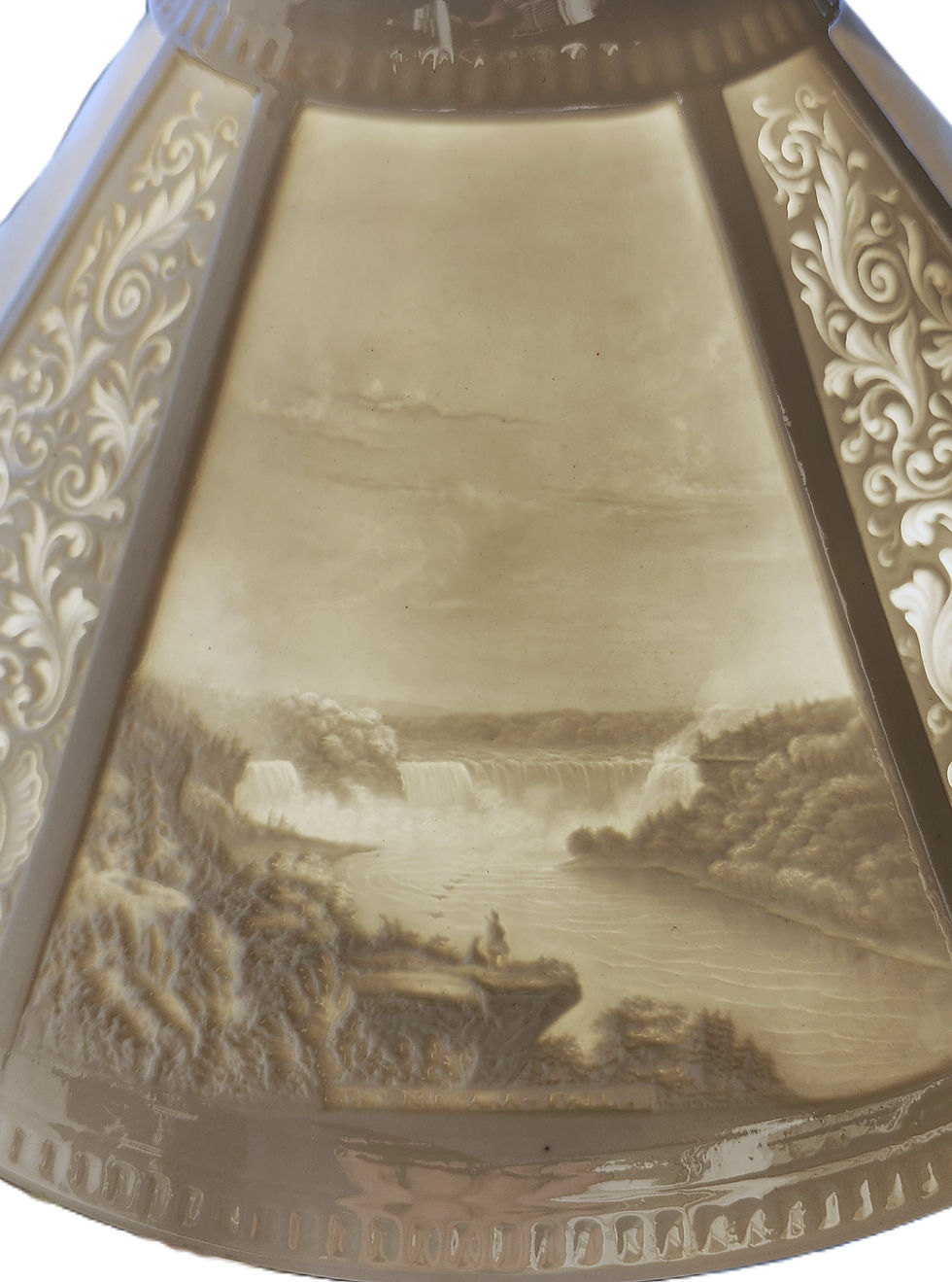 Thumbnail: Lithophane SHADE, PPM, American, White House, Mt Vernon, Niagara Falls, Bay, 12"