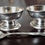 Thumbnail: Pr salt cellar, salt dips, Sheffield plate, 18th C Classical, w silver spoon