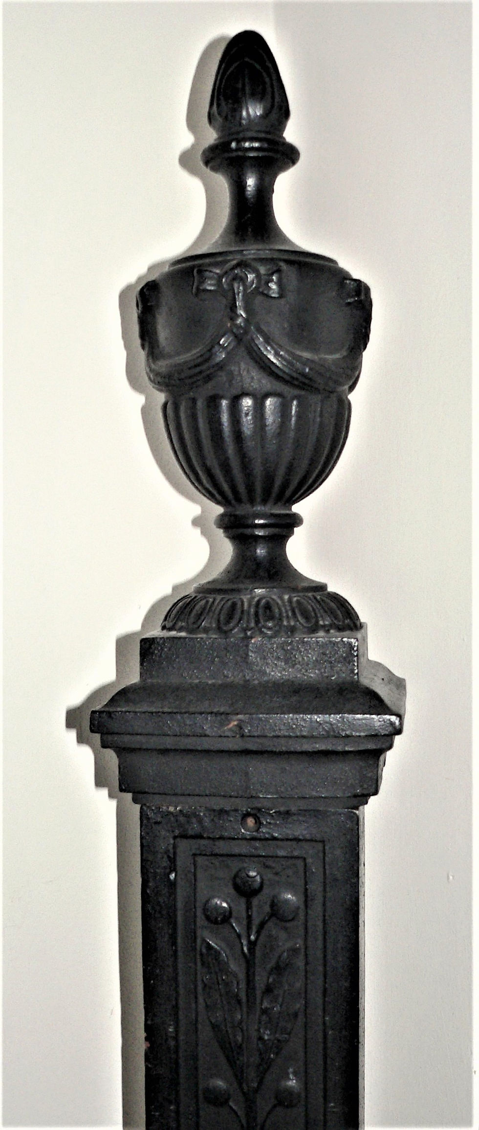 Thumbnail: Circa early 1800 Classical Federal cast iron fence post, finest heavy castings